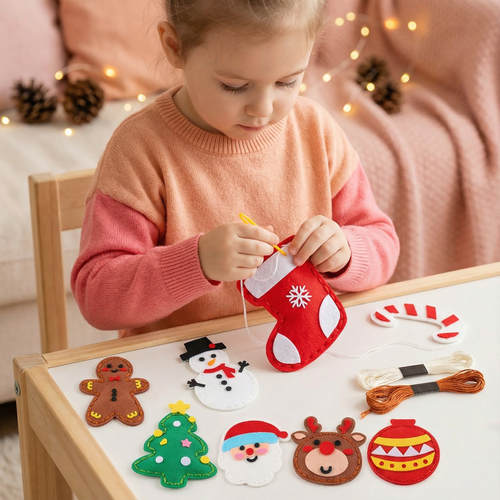 Safe Felt Christmas Set for DIY Sewing