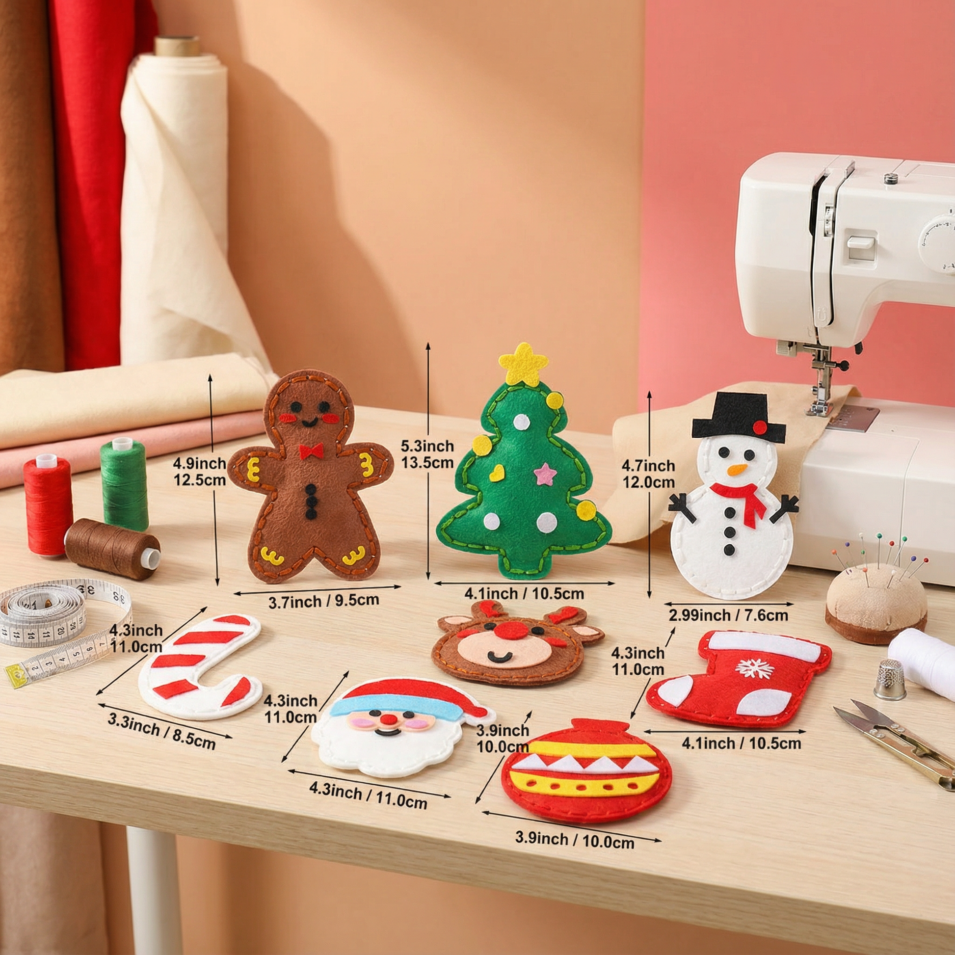 Safe Felt Christmas Set for DIY Sewing