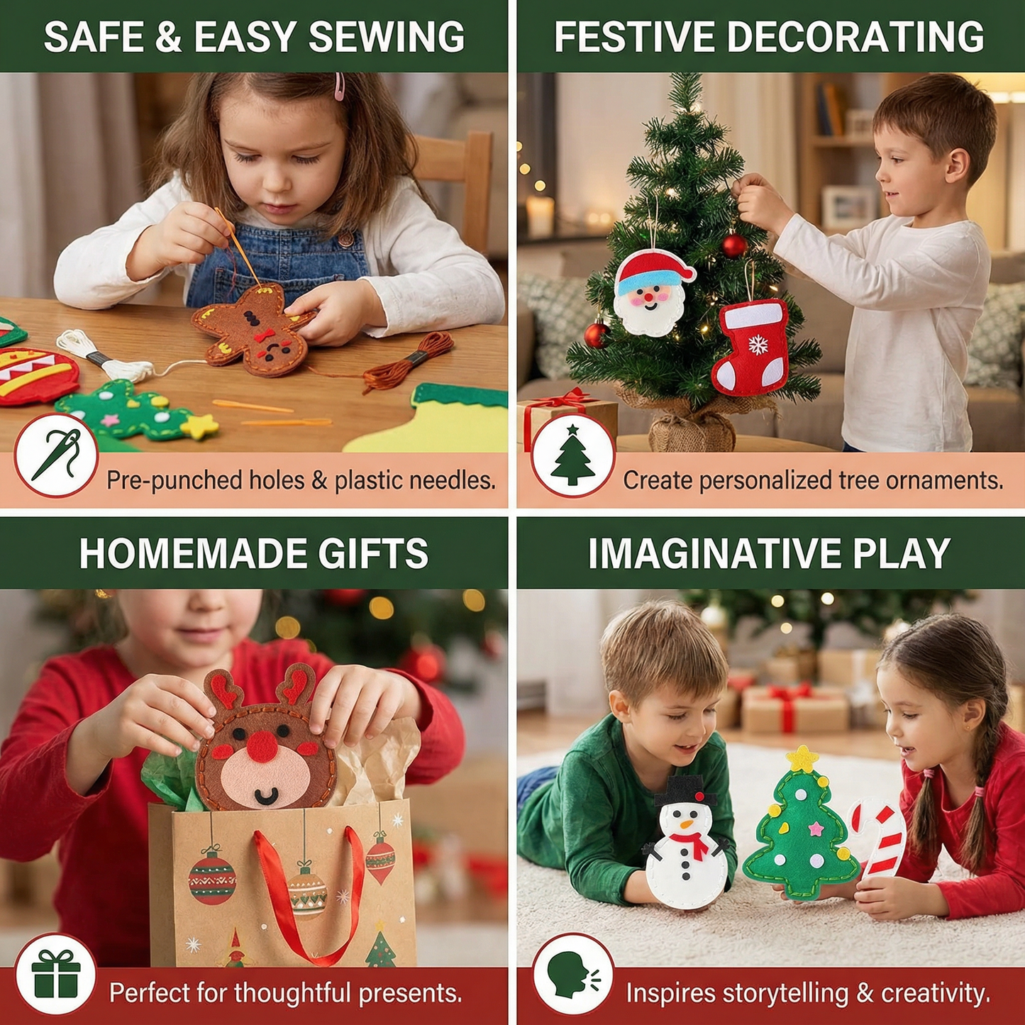 Safe Felt Christmas Set for DIY Sewing