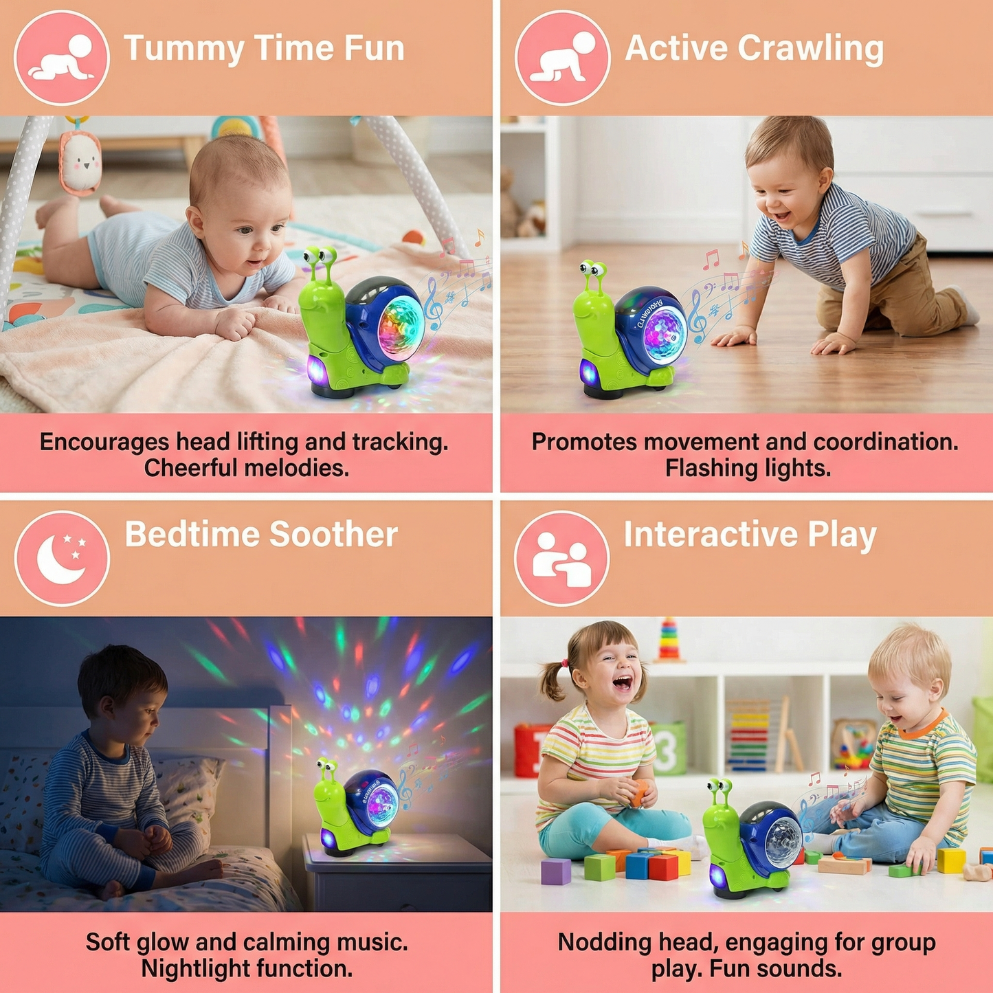 Glowing and Music Playing Crawling Snail Toy