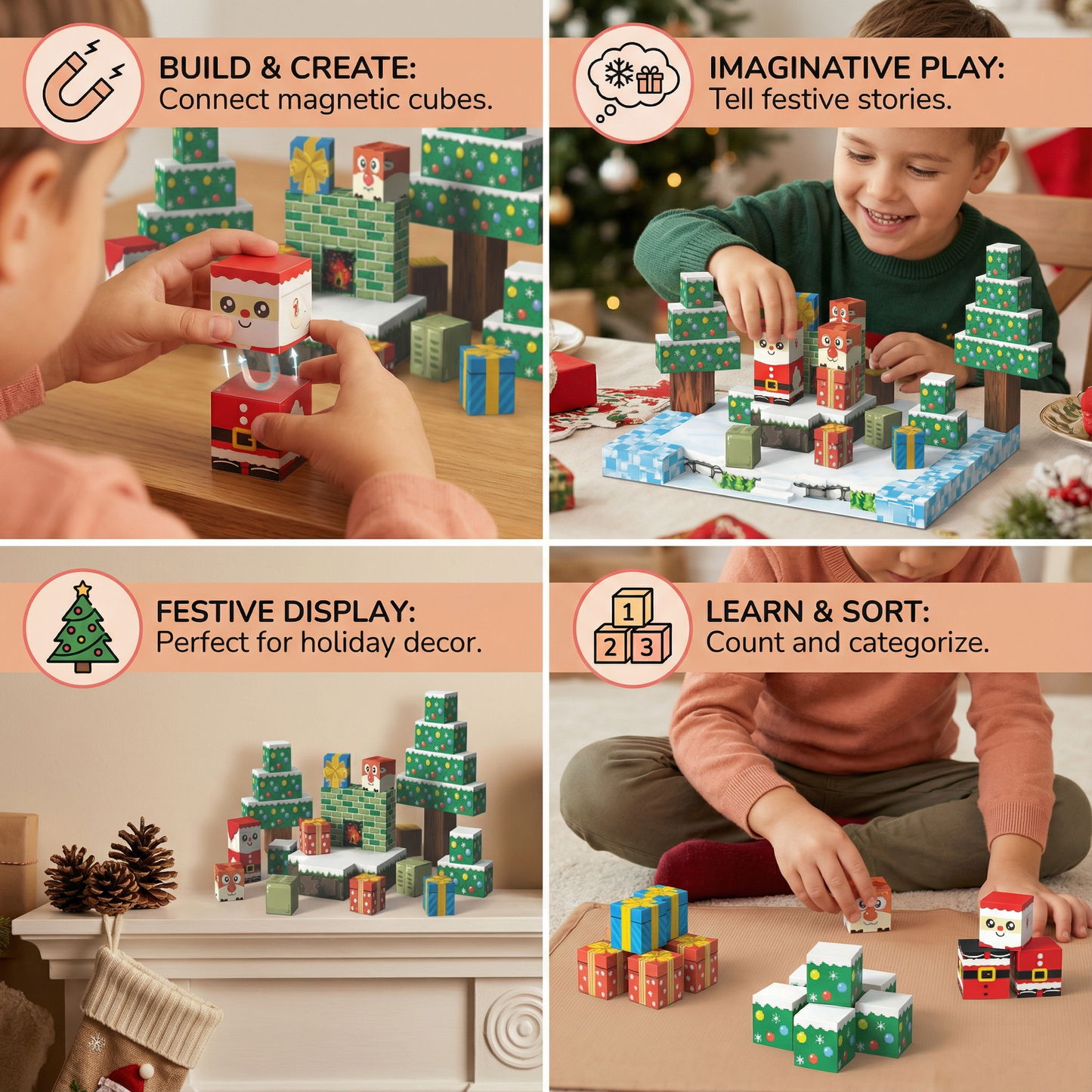 Christmas Magnetic Building Blocks