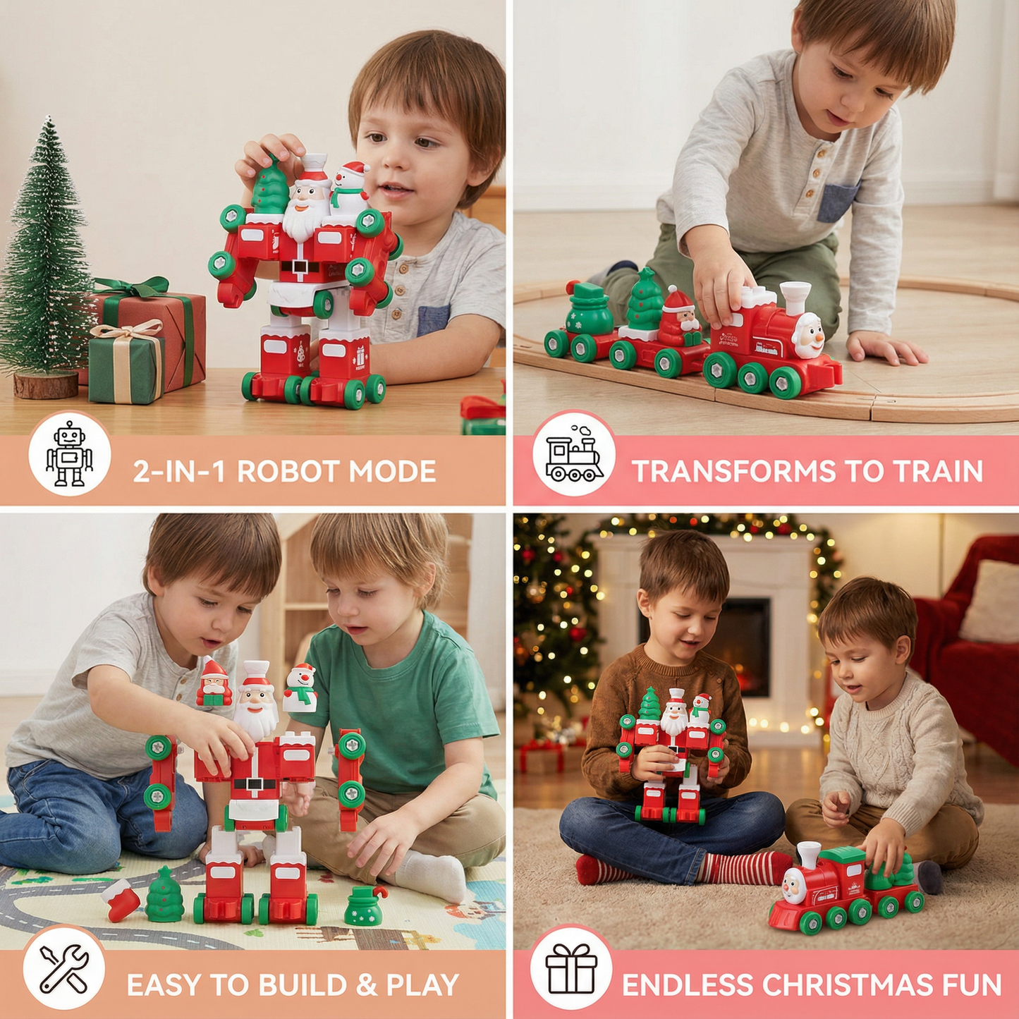 2in1 Transforming Christmas Train and Santa Robot
