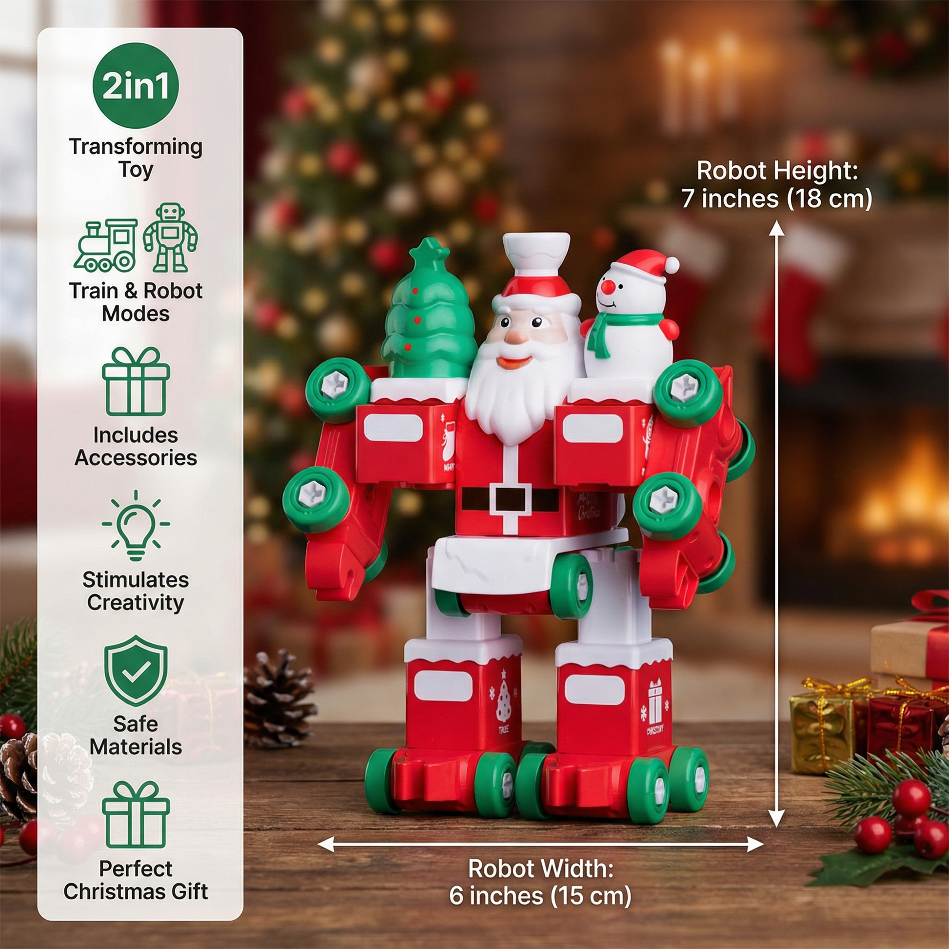 2in1 Transforming Christmas Train and Santa Robot