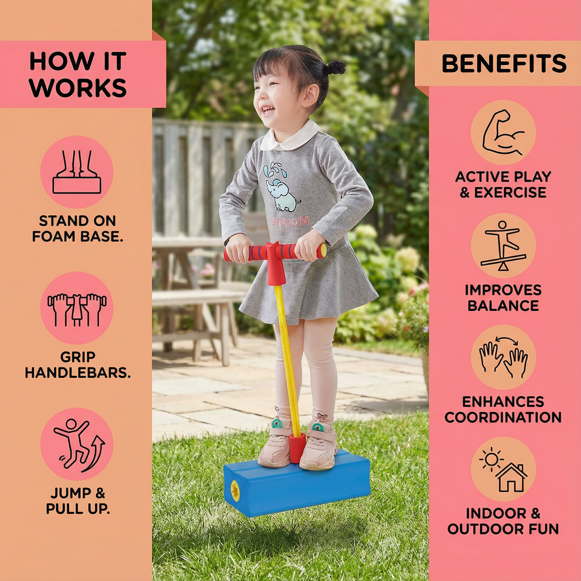 Kids Foam Pogo Jumper – Bouncing Toy for Indoor & Outdoor Fun