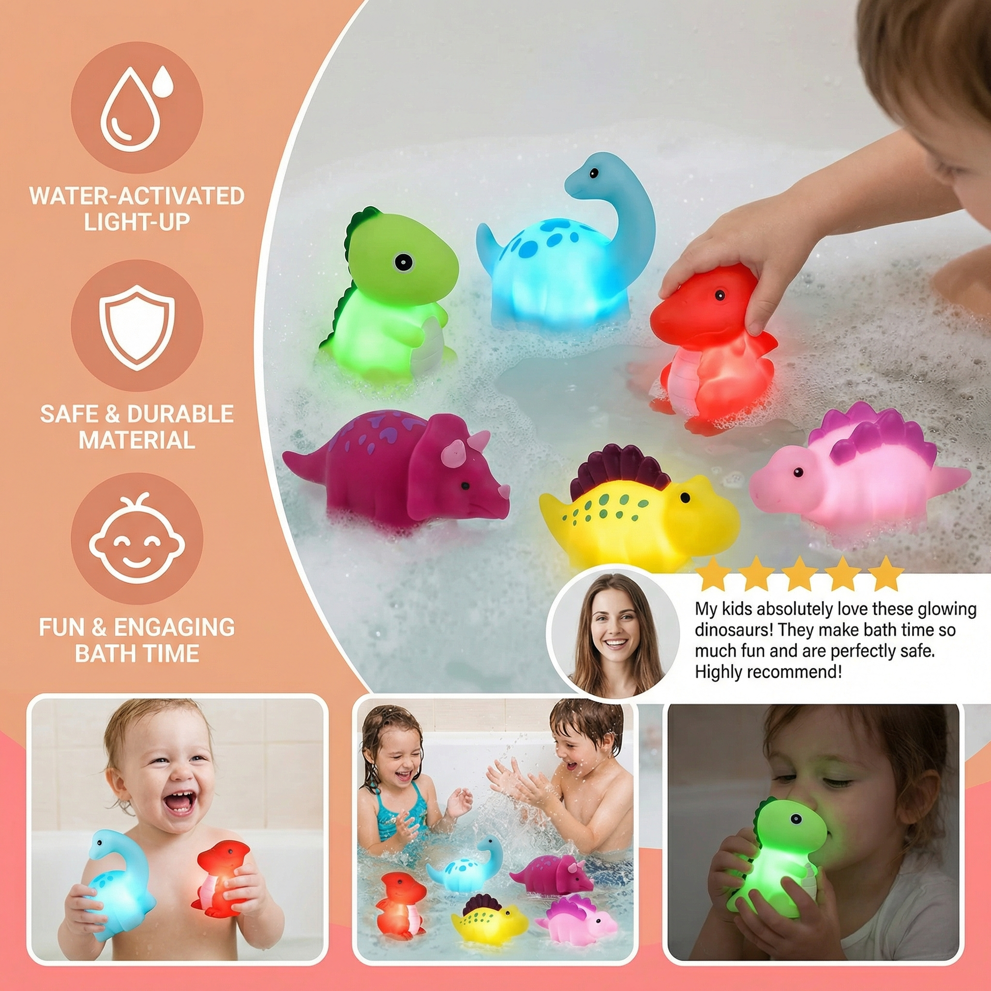 Light Up Dinosaurier Bath Toy