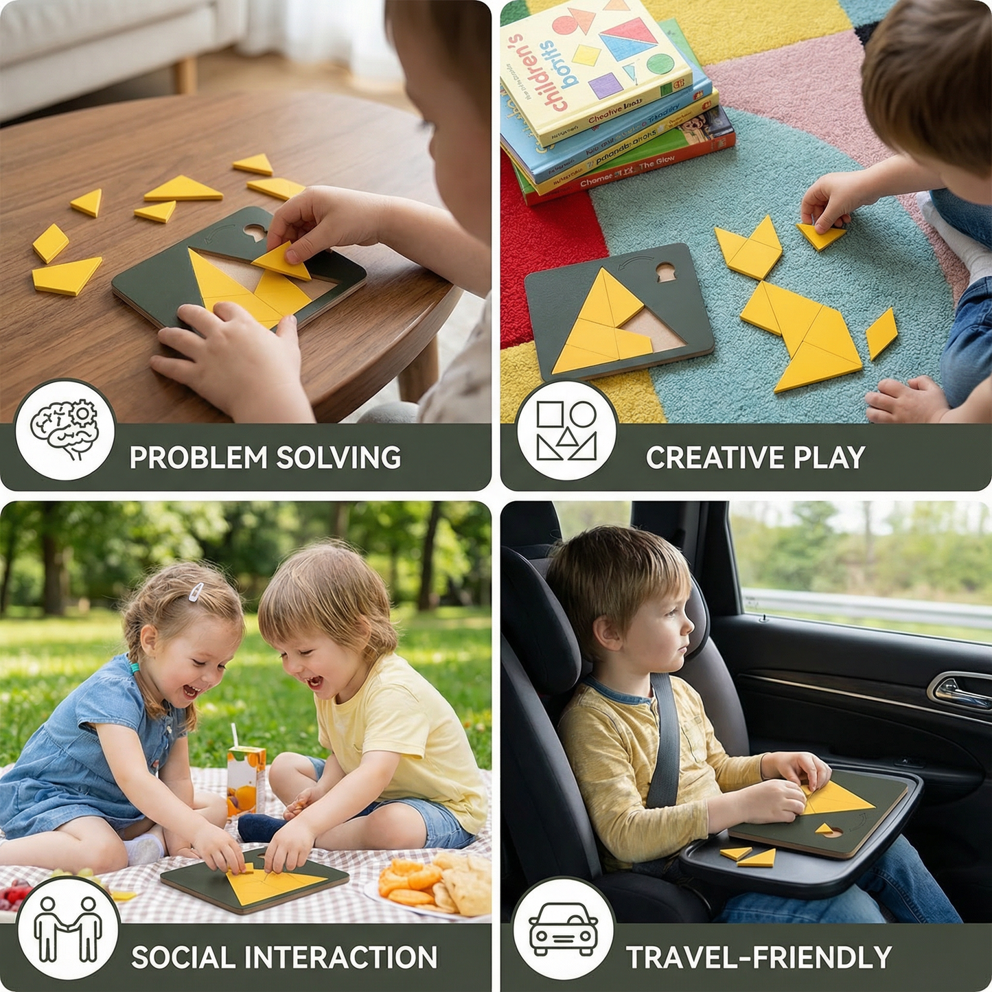 Wooden Tangram Puzzle Game