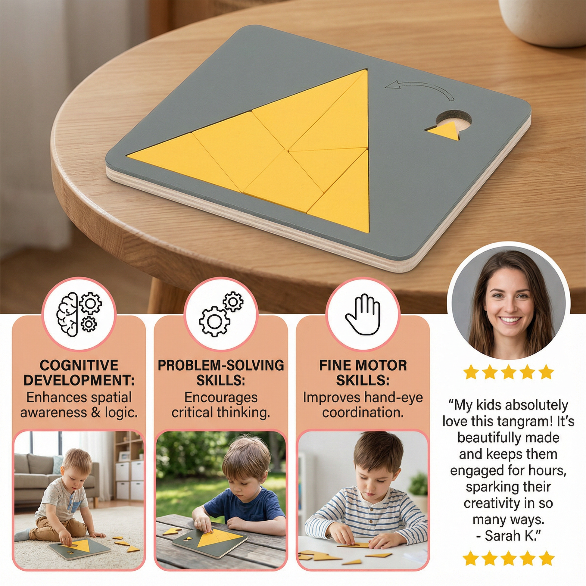 Wooden Tangram Puzzle Game