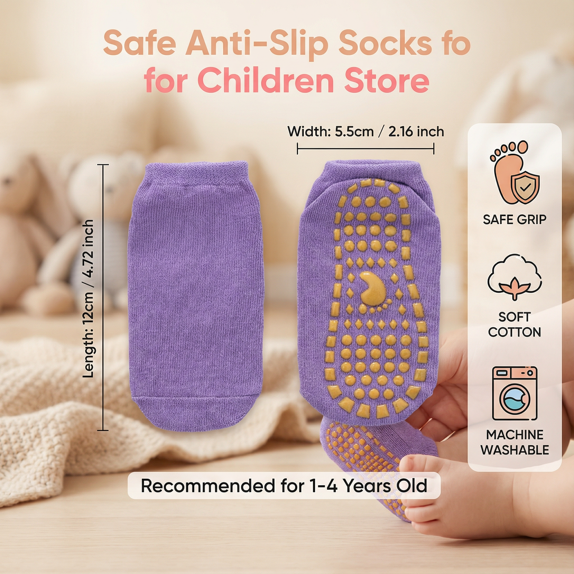 Safe Anti-Slip Socks For Children