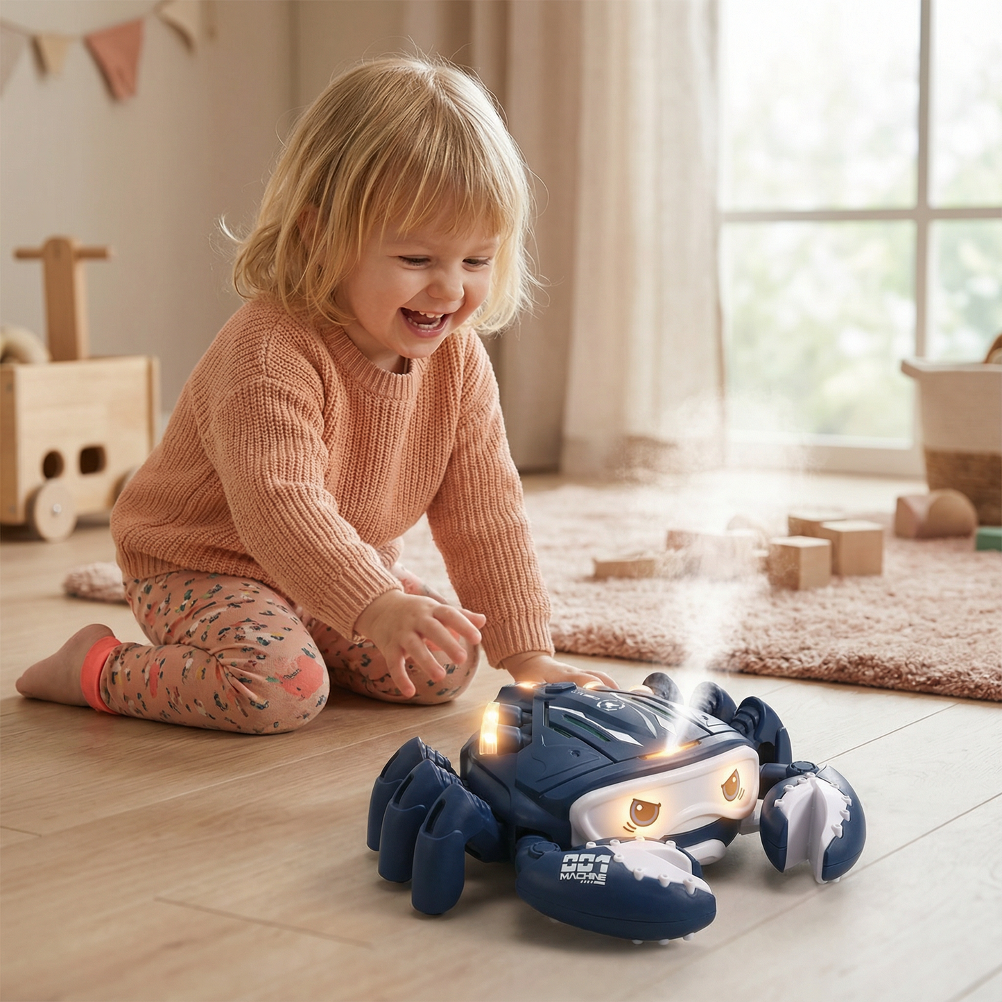 Luminous and Steam-Spraying Music Crab