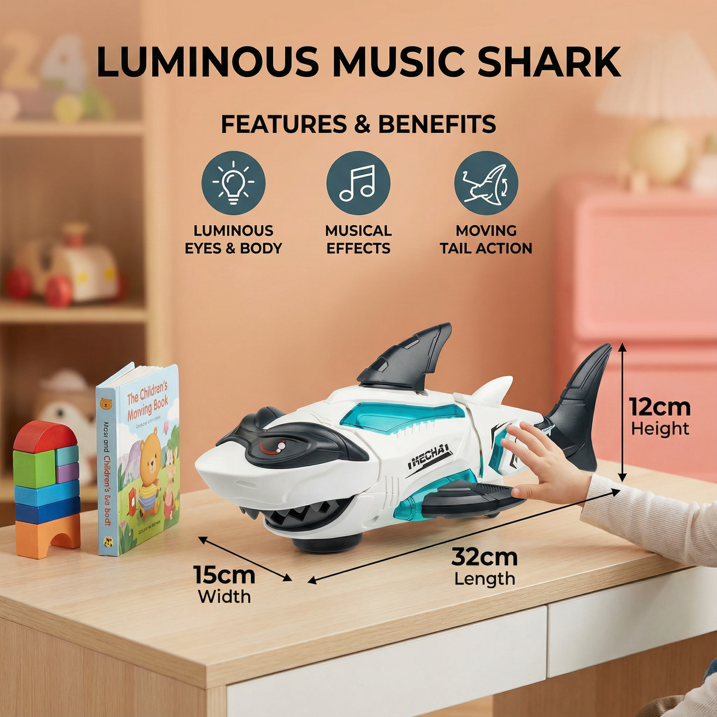 Luminous Music Shark Kids Toy