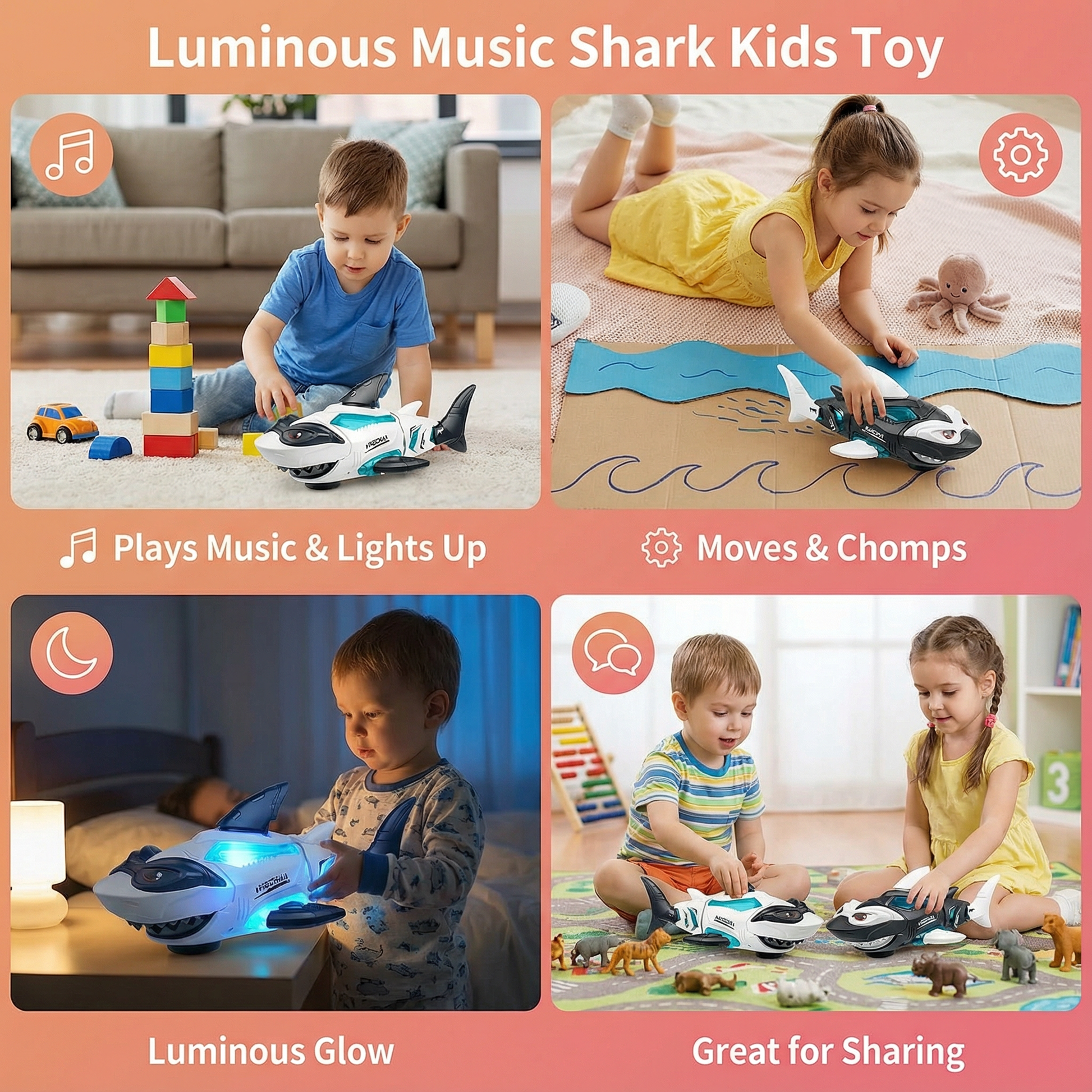 Luminous Music Shark Kids Toy