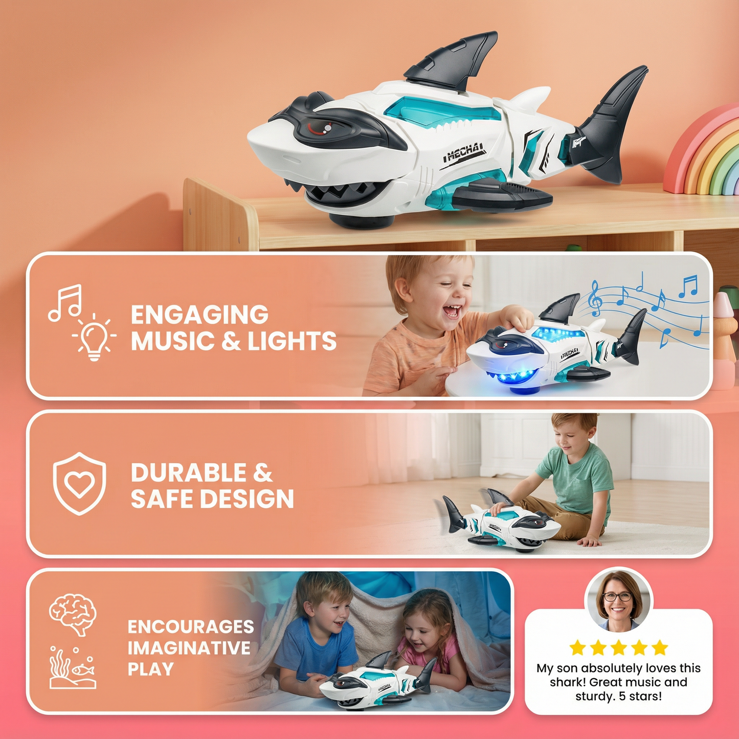 Luminous Music Shark Kids Toy