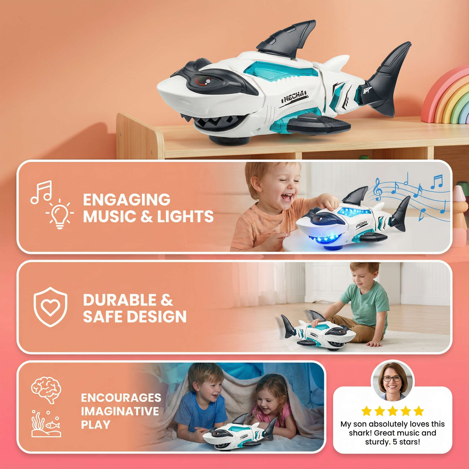 Luminous Music Shark Kids Toy