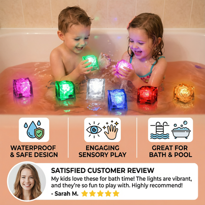 Light-up Bath Cubes Toy For Children Set Of 6