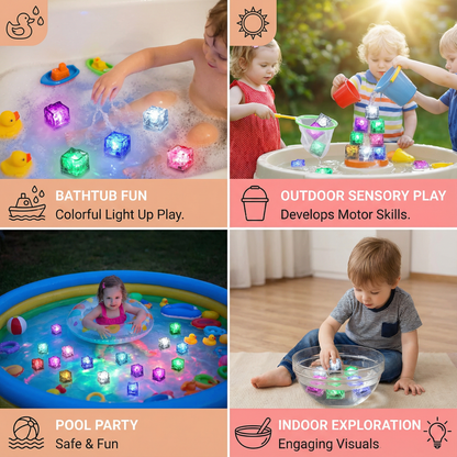 Light-up Bath Cubes Toy For Children Set Of 6