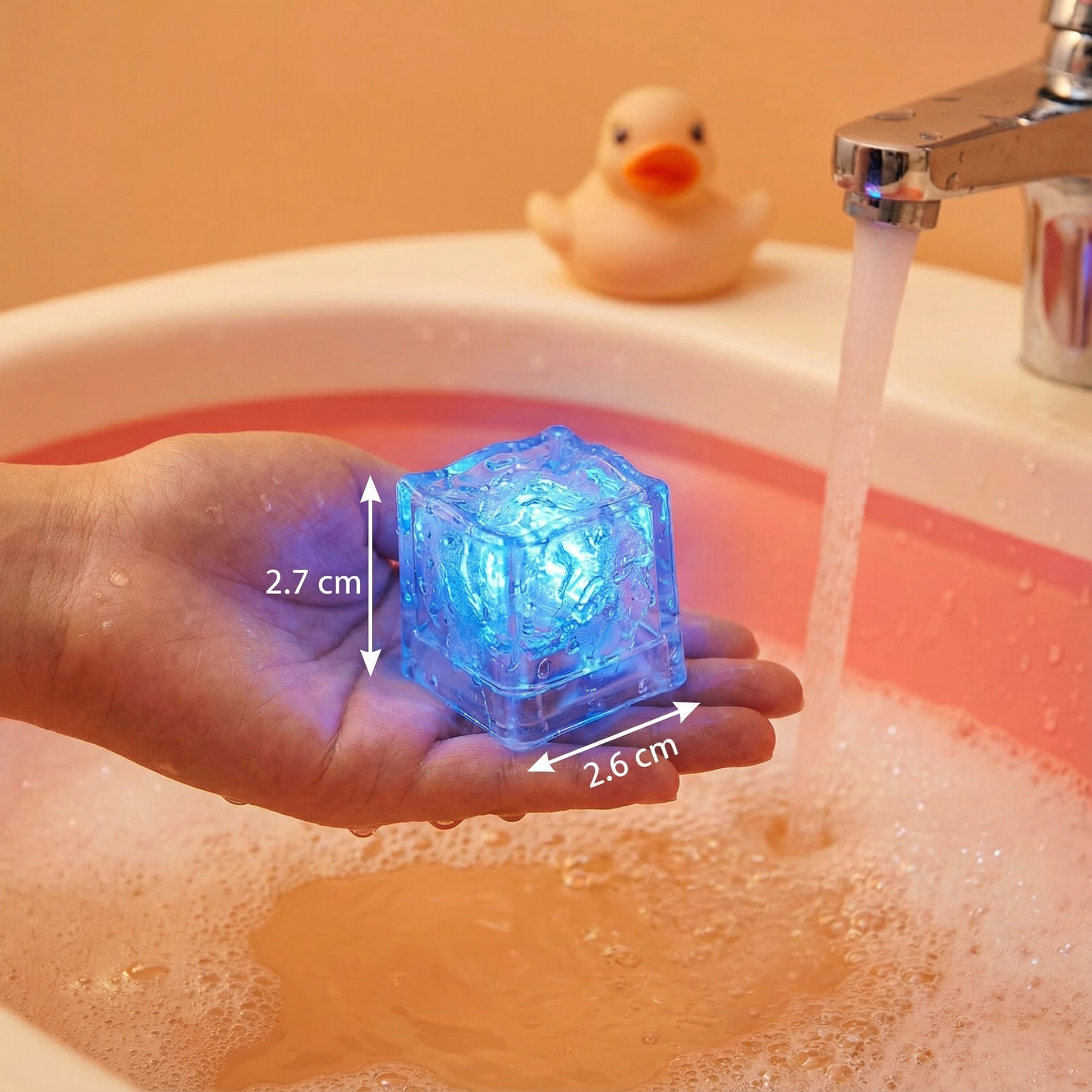 Light-up Bath Cubes Toy For Children Set Of 6