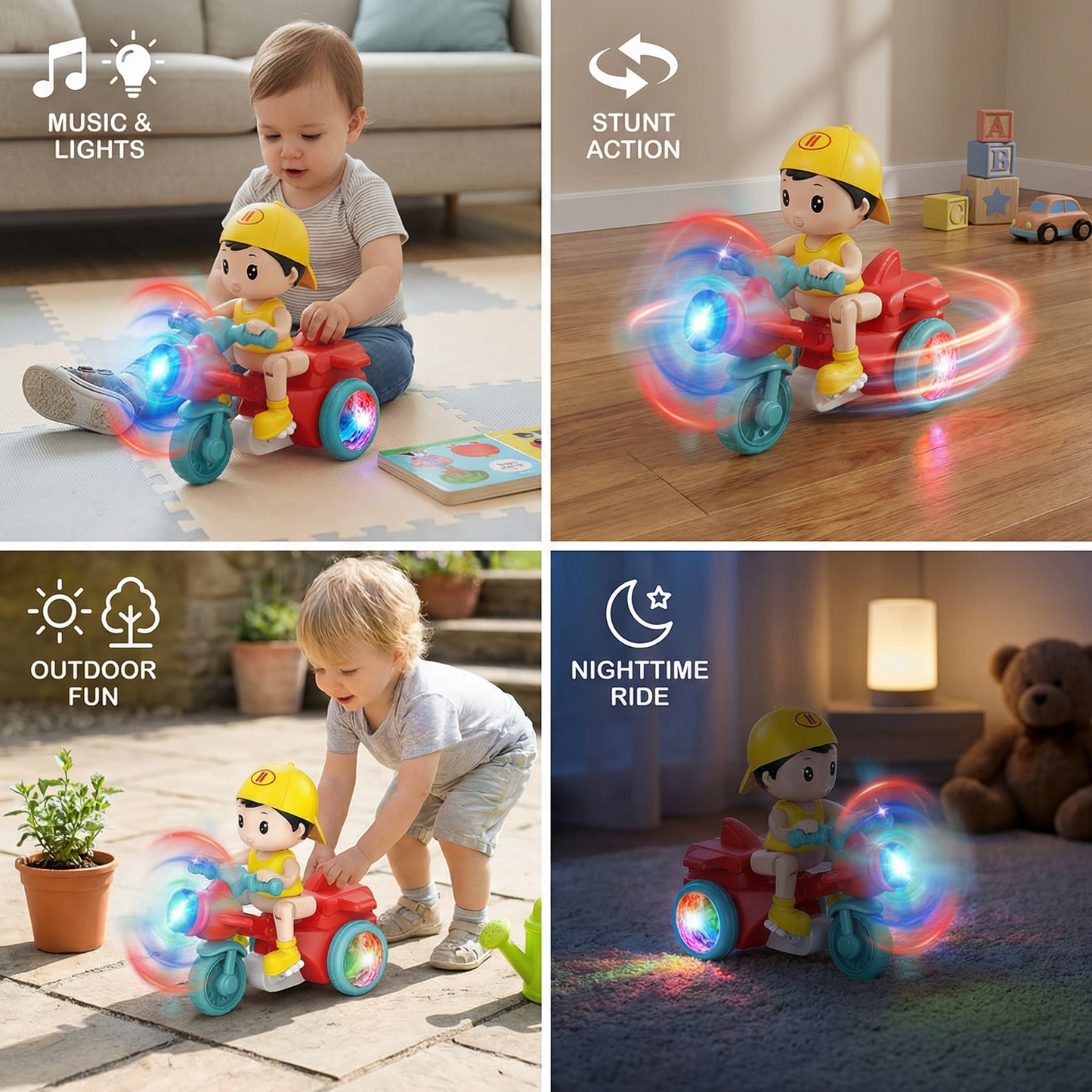 Light-Up Musical Kids Stunt Scooter Toy