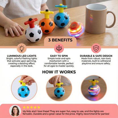 Luminous LED Football Spinning Top Toy