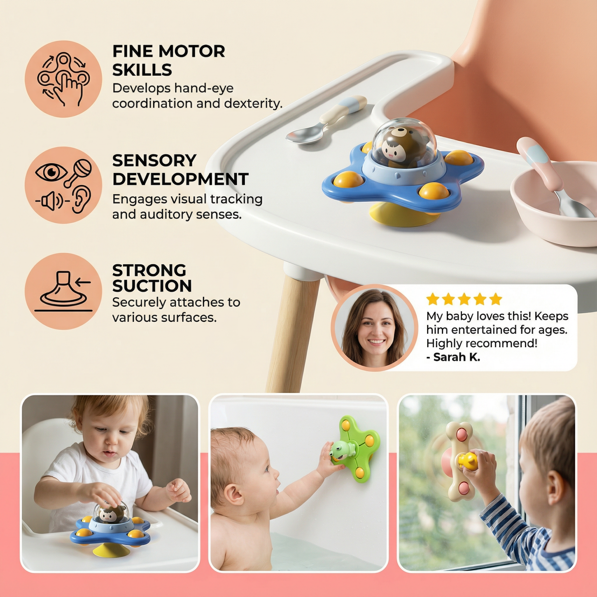 Montessori Suction Cup Spinner – Rotating Educational Toy