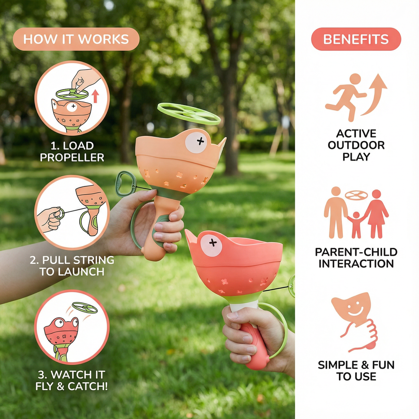 Flying Propeller Toy with String Starter