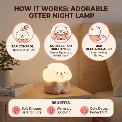 Adorable Bubble-Blowing Otter Silicone Night Lamp