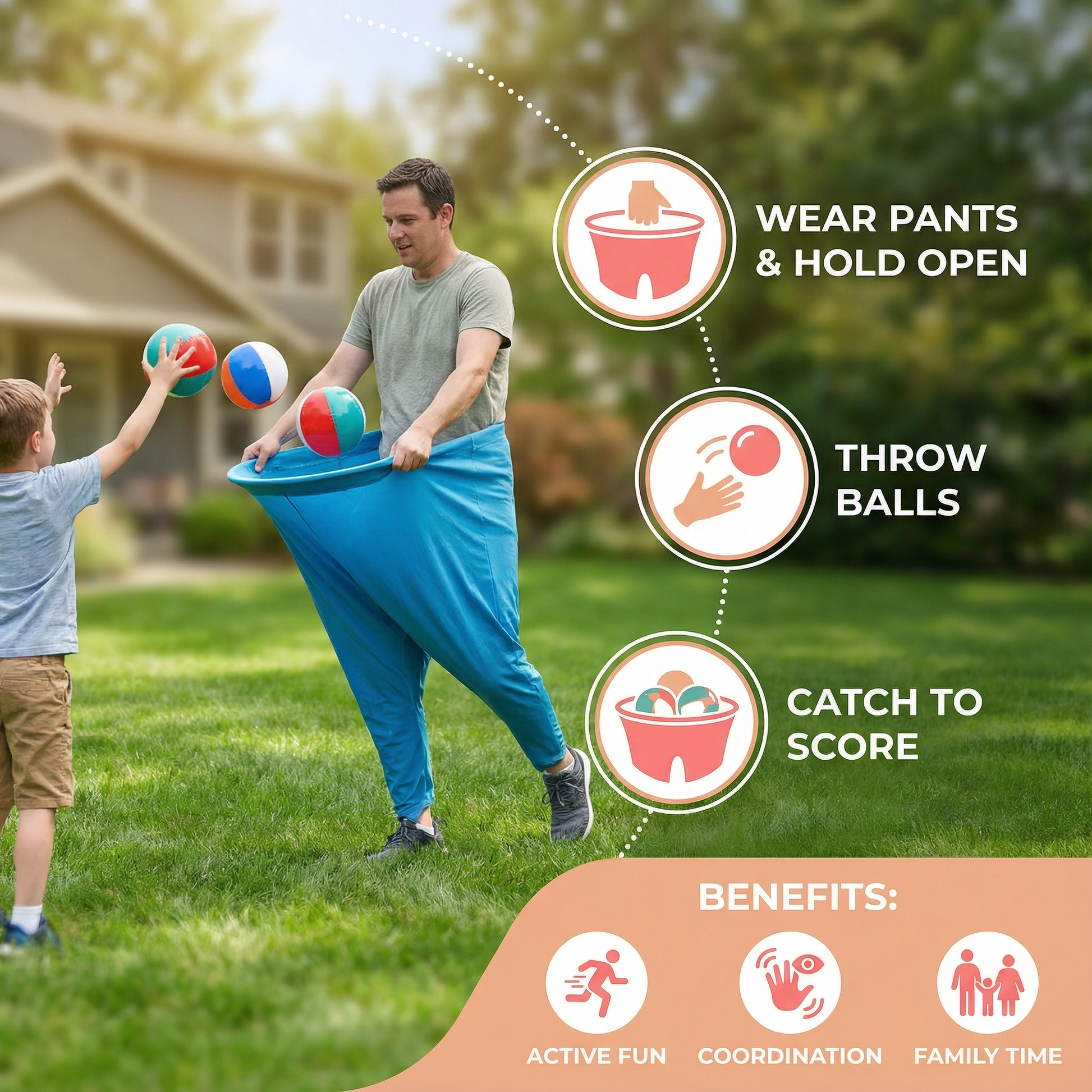 Clown Pants Catch Ball Family Game