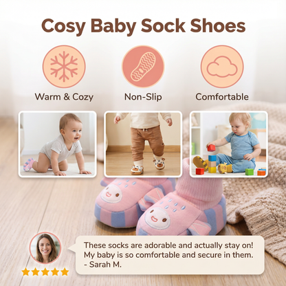 Cosy Baby Sock Shoes – Warm, Non-Slip & Comfortable
