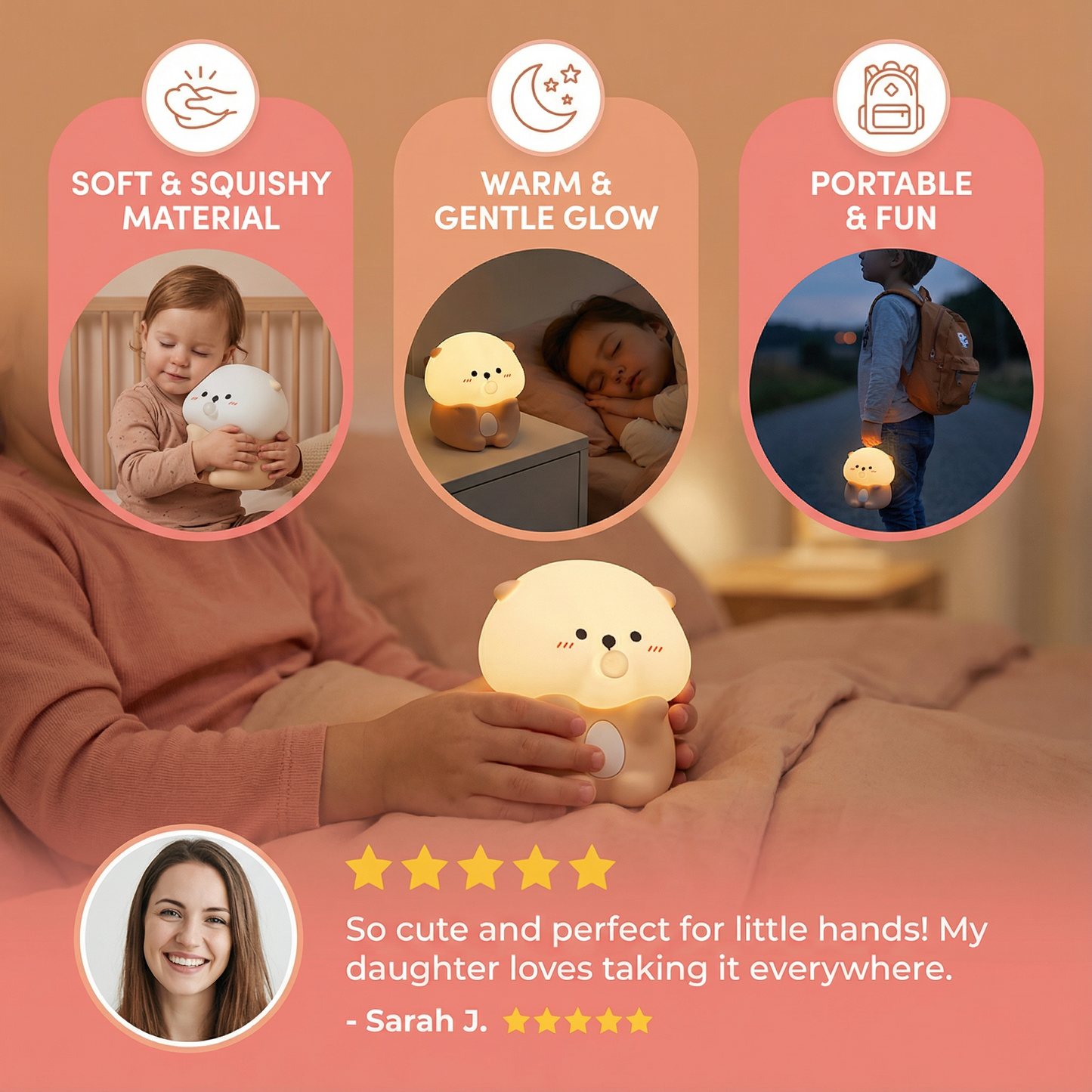 Adorable Bubble-Blowing Otter Silicone Night Lamp
